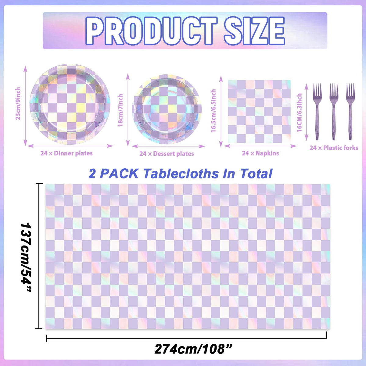Yiaoyinnz holographic foil tablecloth adds sparkle and easy cleanup