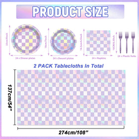 Yiaoyinnz holographic foil tablecloth adds sparkle and easy cleanup