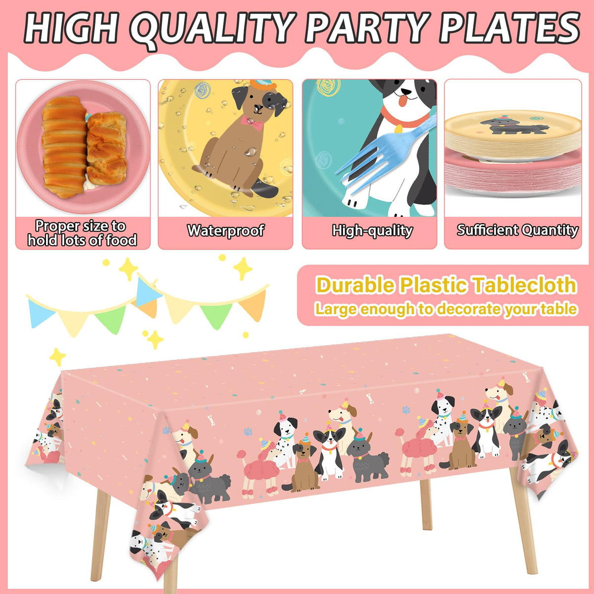 Yiaoyinnz puppy party napkins provide soft, durable coverage for guests.