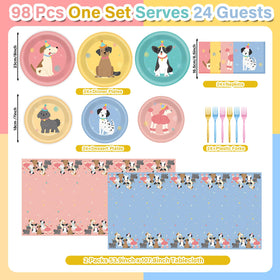 Yiaoyinnz puppy-themed dessert plates add color and quick servings for celebrations.