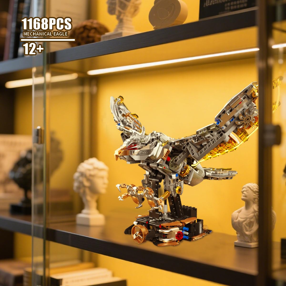Yibo mechanical eagle on display setup highlighting gear system