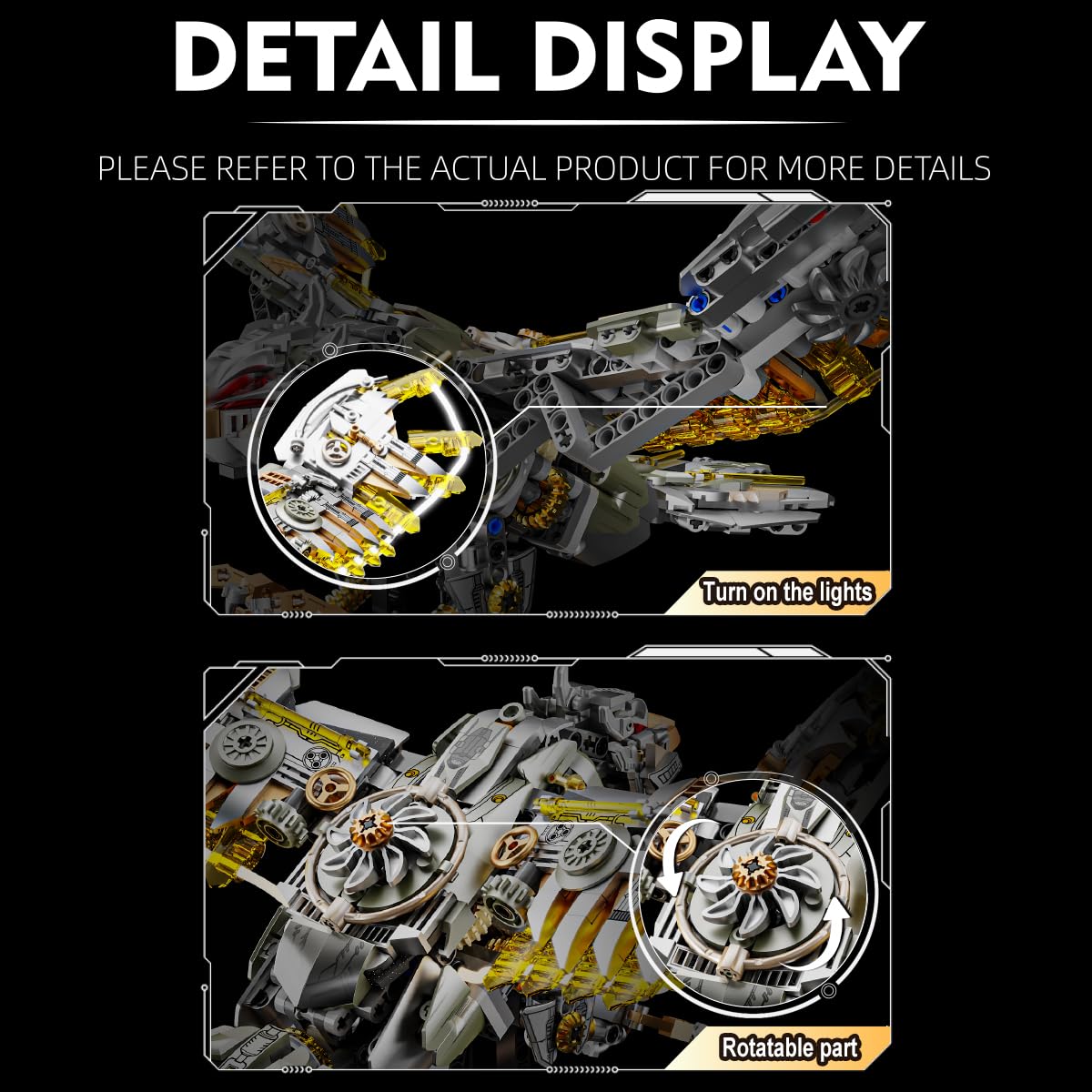 Yibo mechanical eagle rotating wings for dynamic showcasing