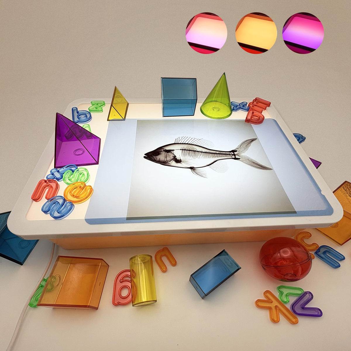 Yichushisu 16-inch LED light box on desk provides even tracing illumination for kids