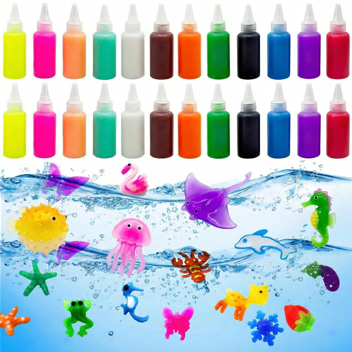 Yichushisu Squishy Making Kit Refill with 24 bottles for creative play and color variety