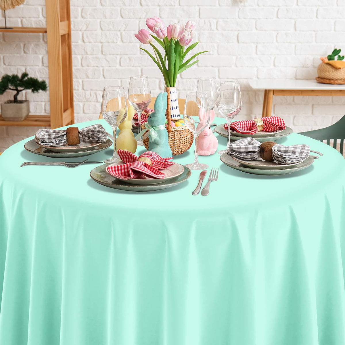 YIDAKO pastel tablecloth in light purple for elegant Easter gatherings