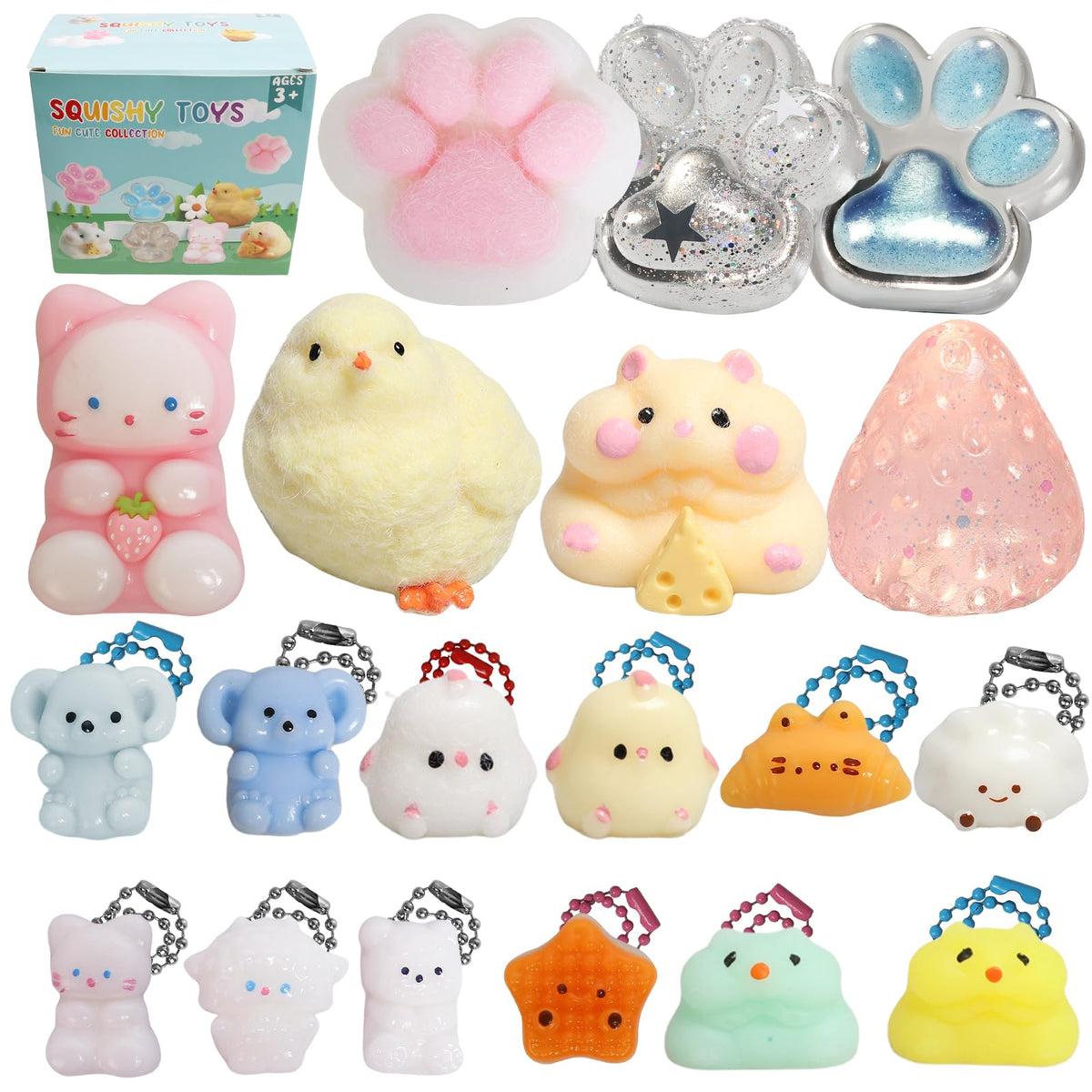 Yidayes Taba squishy pack with assorted squishies for playful sensory fun