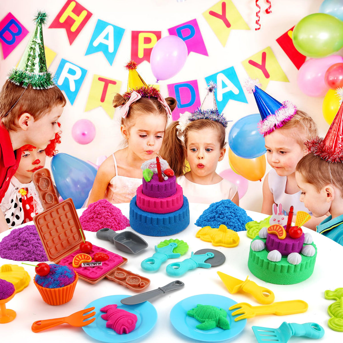 YIDESTARS sand art molds spark creative crafting in bright colors.