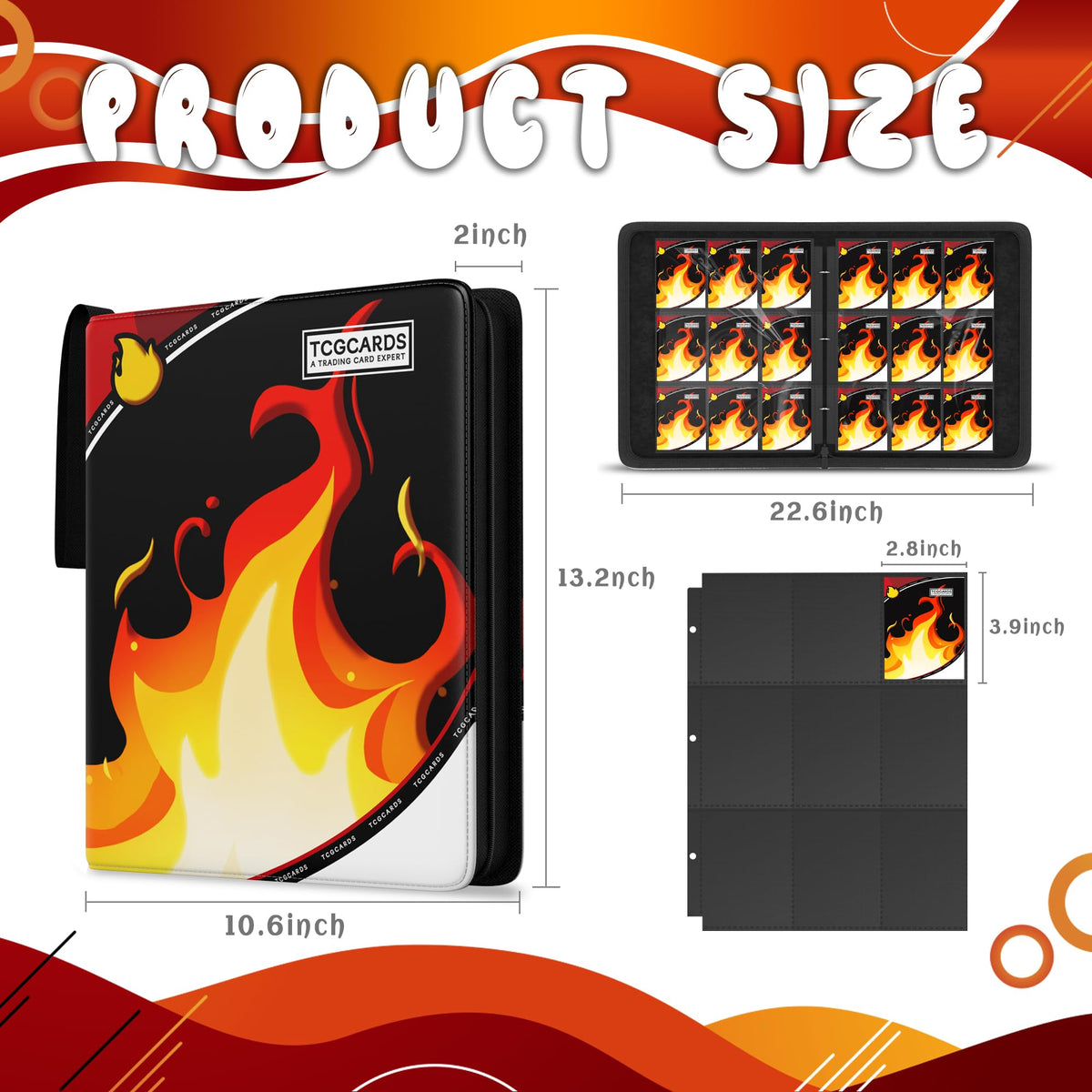 Yifan binder’s 9-pocket internal layout keeps cards organized and easy to browse.