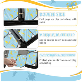Yifan binder includes 50 removable sleeves for flexible card handling.