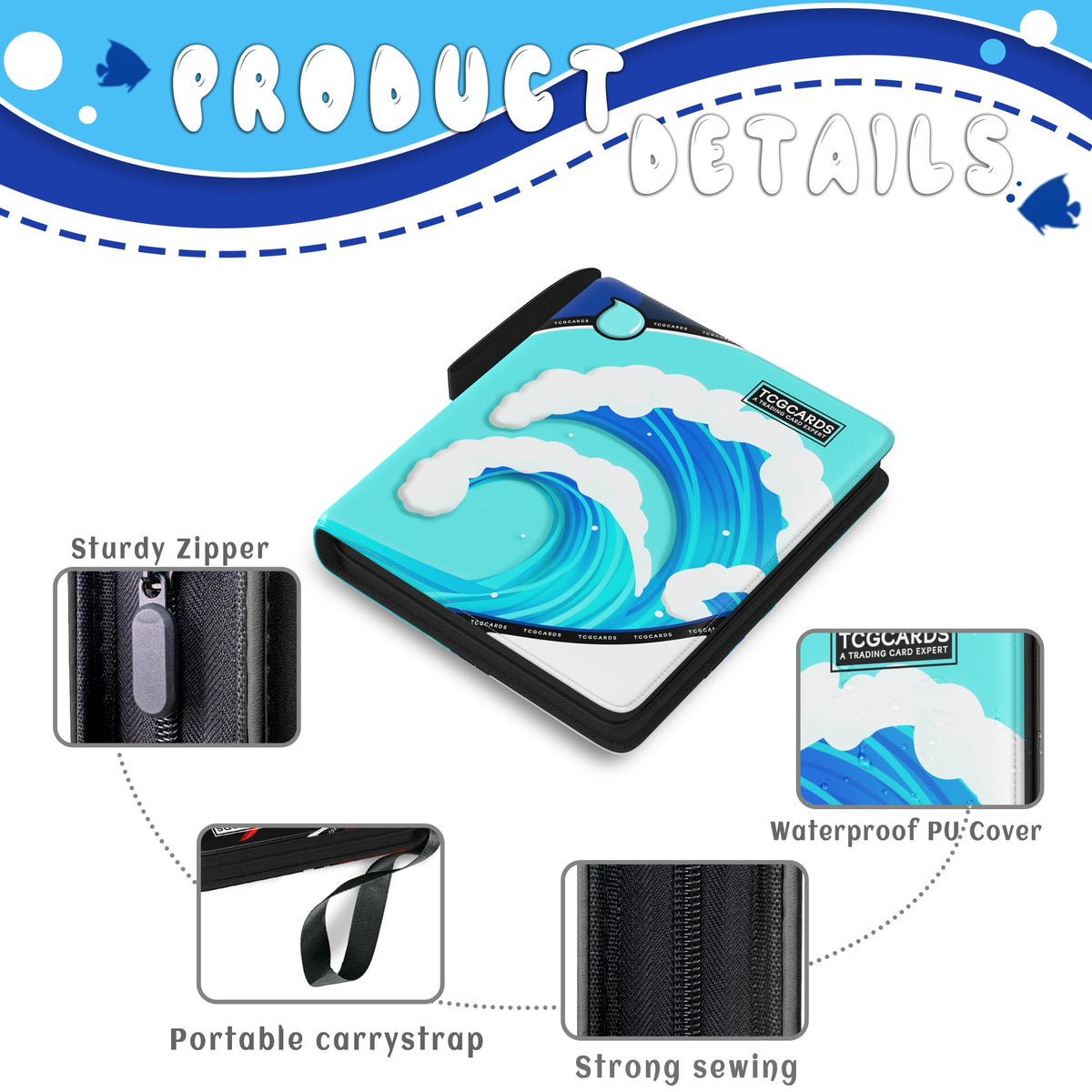 Yifan binder opened to reveal 900-card capacity and sleeve arrangement