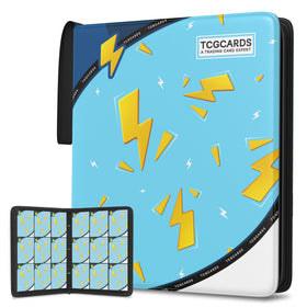 Yifan trading card binder blue cover, 9-pocket layout for organized card collections.