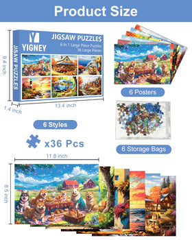 Yigney dog puzzle supports memory and concentration with large pieces