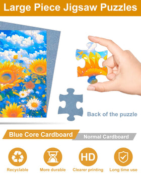 Yigney flower pattern puzzle with vibrant colors and easy grip