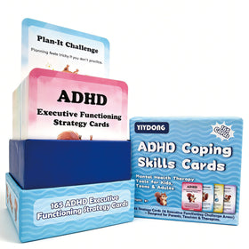 YIYDONG ADHD coping cards front cover with engaging illustrations to aid focus and learning.