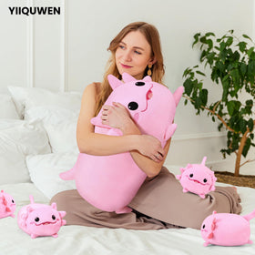 YIIQUWEN plush axolotl cozy indoor decor and comfort pillow.