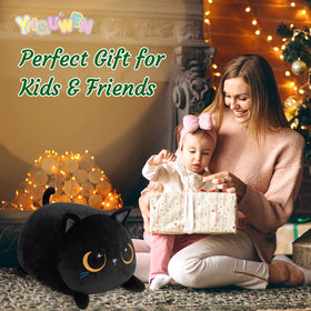 YIIQUWEN Black Cat Plush arrives vacuum-packed and fluffs up quickly.