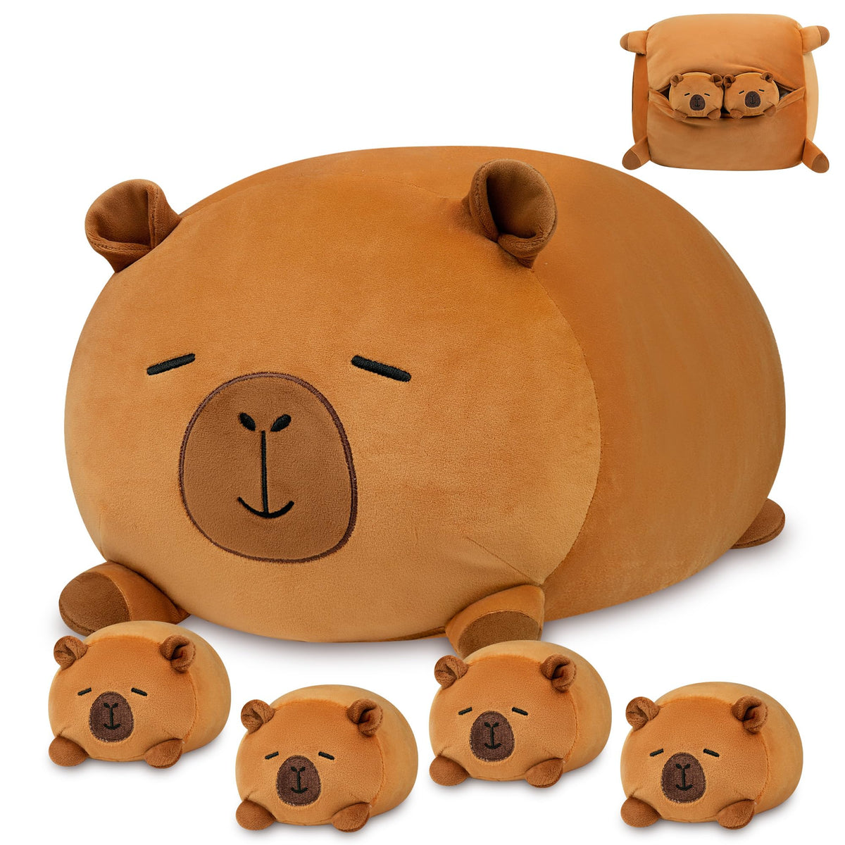 YIIQUWEN capybara family set front view for playful decor