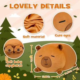 YIIQUWEN capybara plush fabric close up emphasizes softness