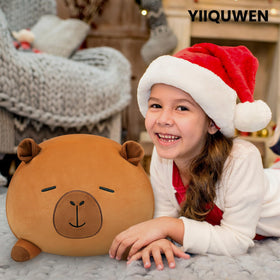 YIIQUWEN capybara plush used as cozy pillow