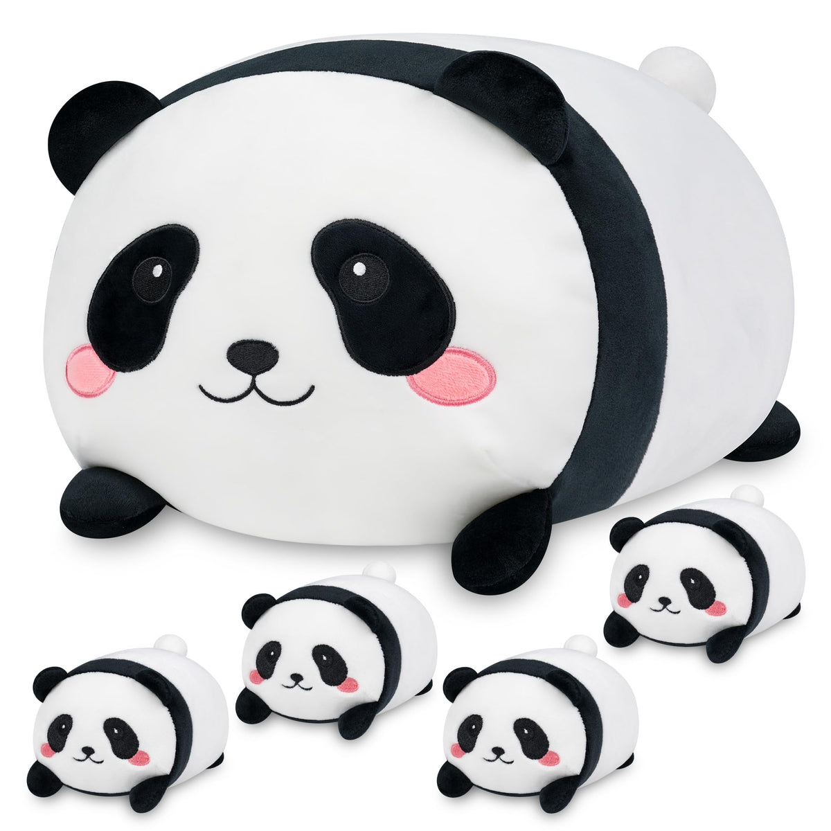 YIIQUWEN Panda Plush Set with four baby pandas for cuddling and imaginative play