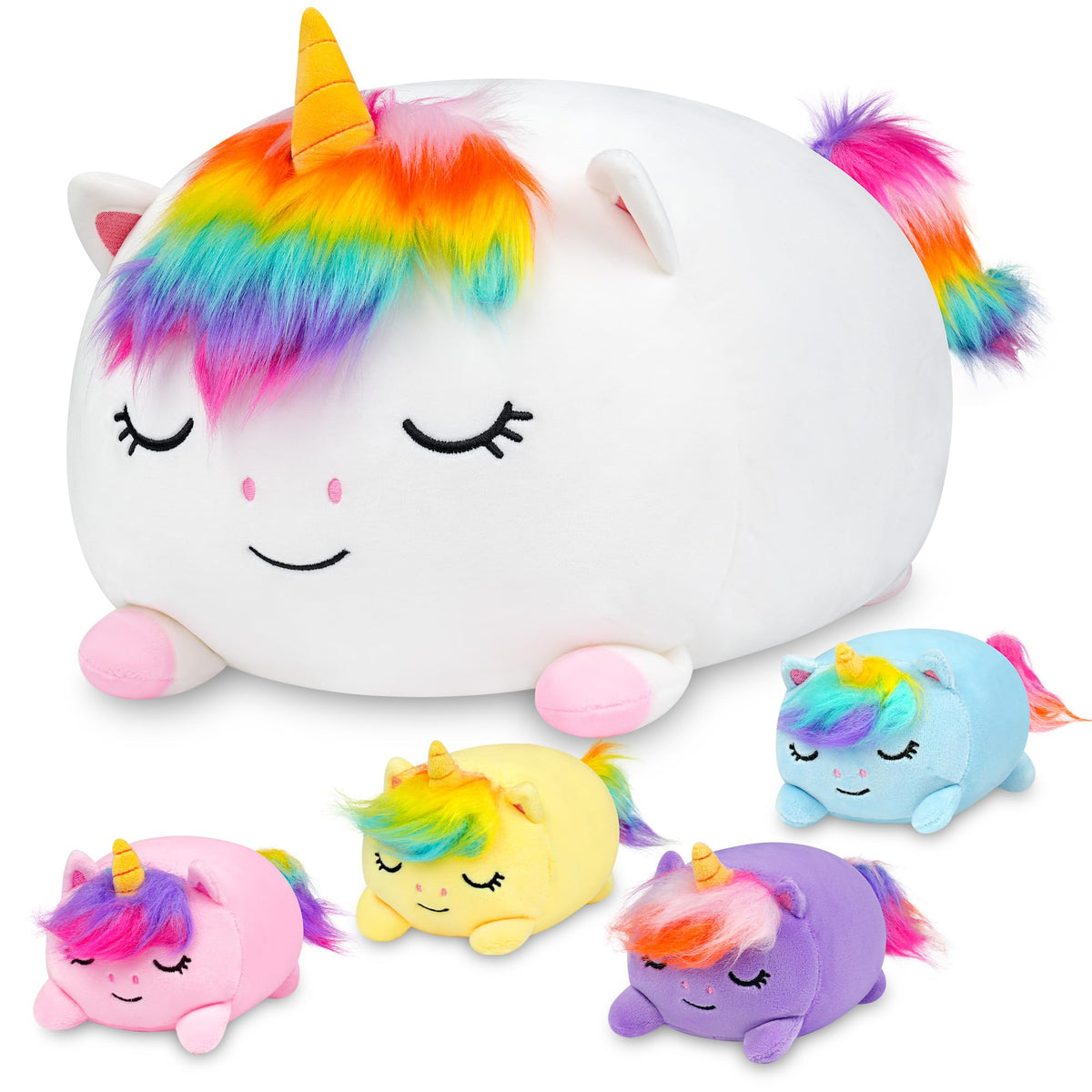 YIIQUWEN Unicorn Plush exterior with soft pink fabric for cozy playtime.