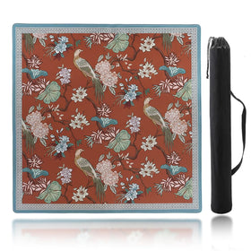 YIIrgtas Mahjong mat Birds 04 design on table provides stable play and reduced noise.