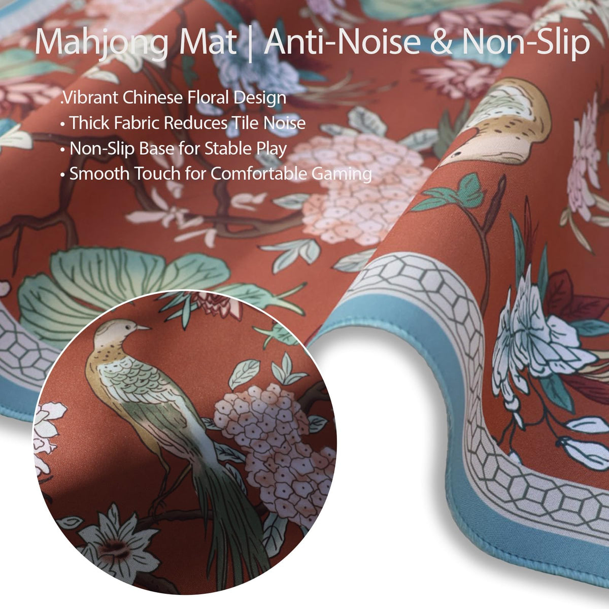 YIIrgtas Mahjong mat protects tabletops while supporting poker and board games.