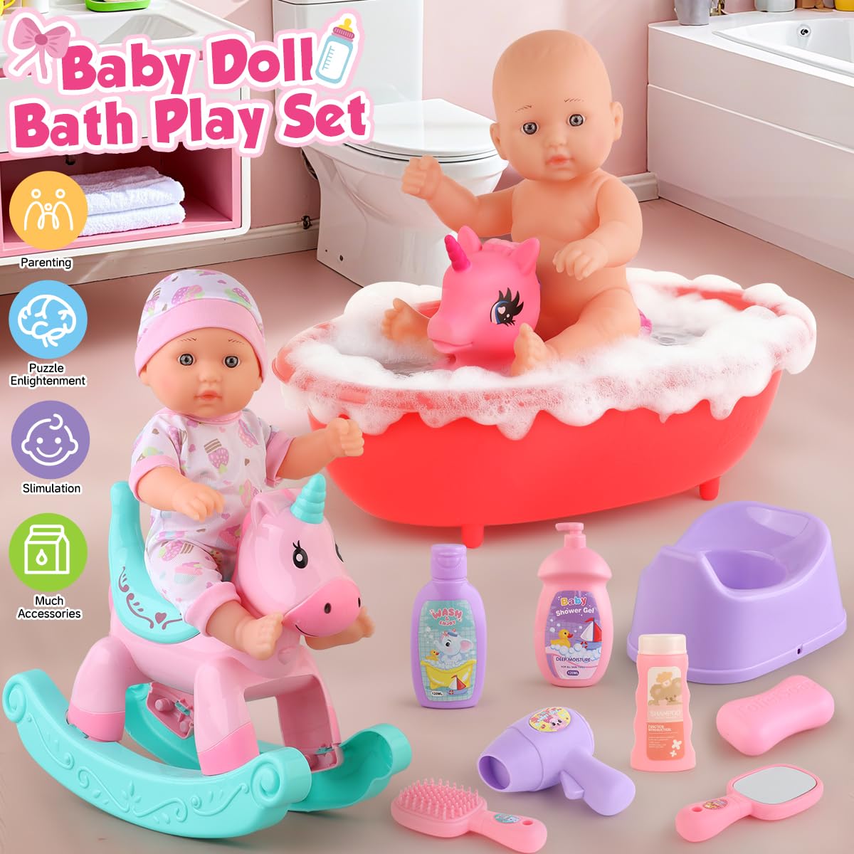 YIYBM baby doll rocking chair enhances interactive play