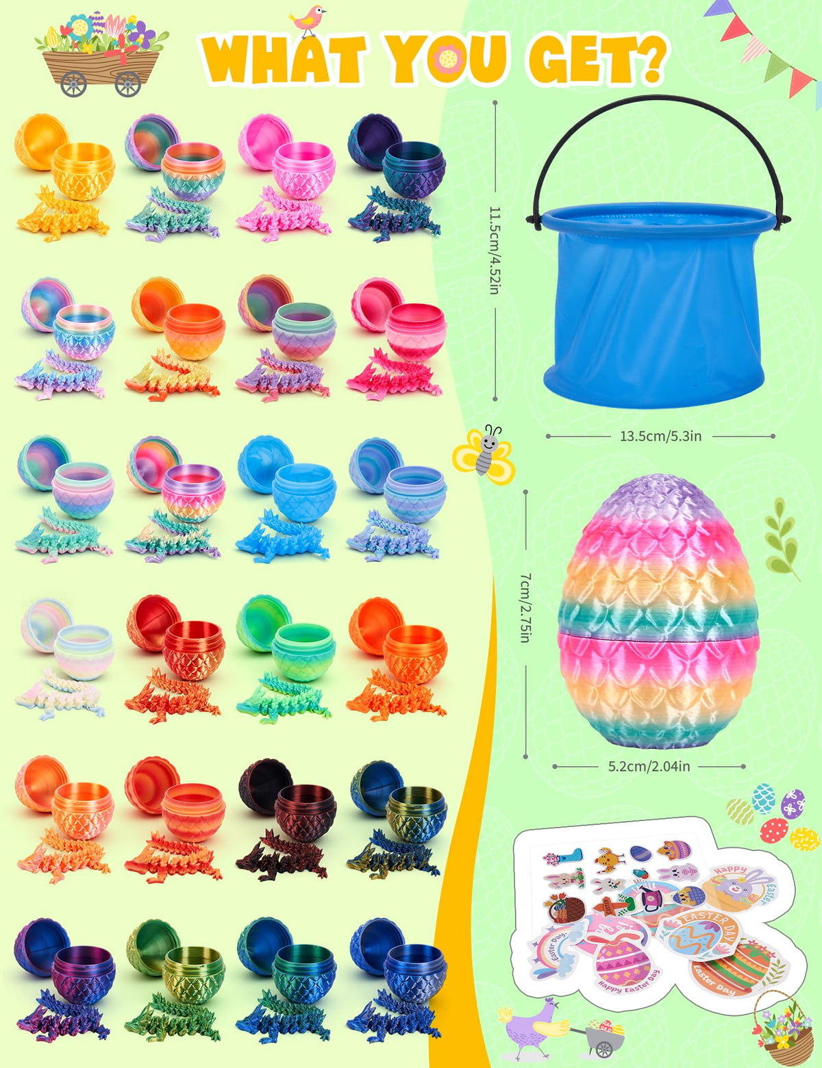 YILCER four colorful Easter baskets ready for decorating
