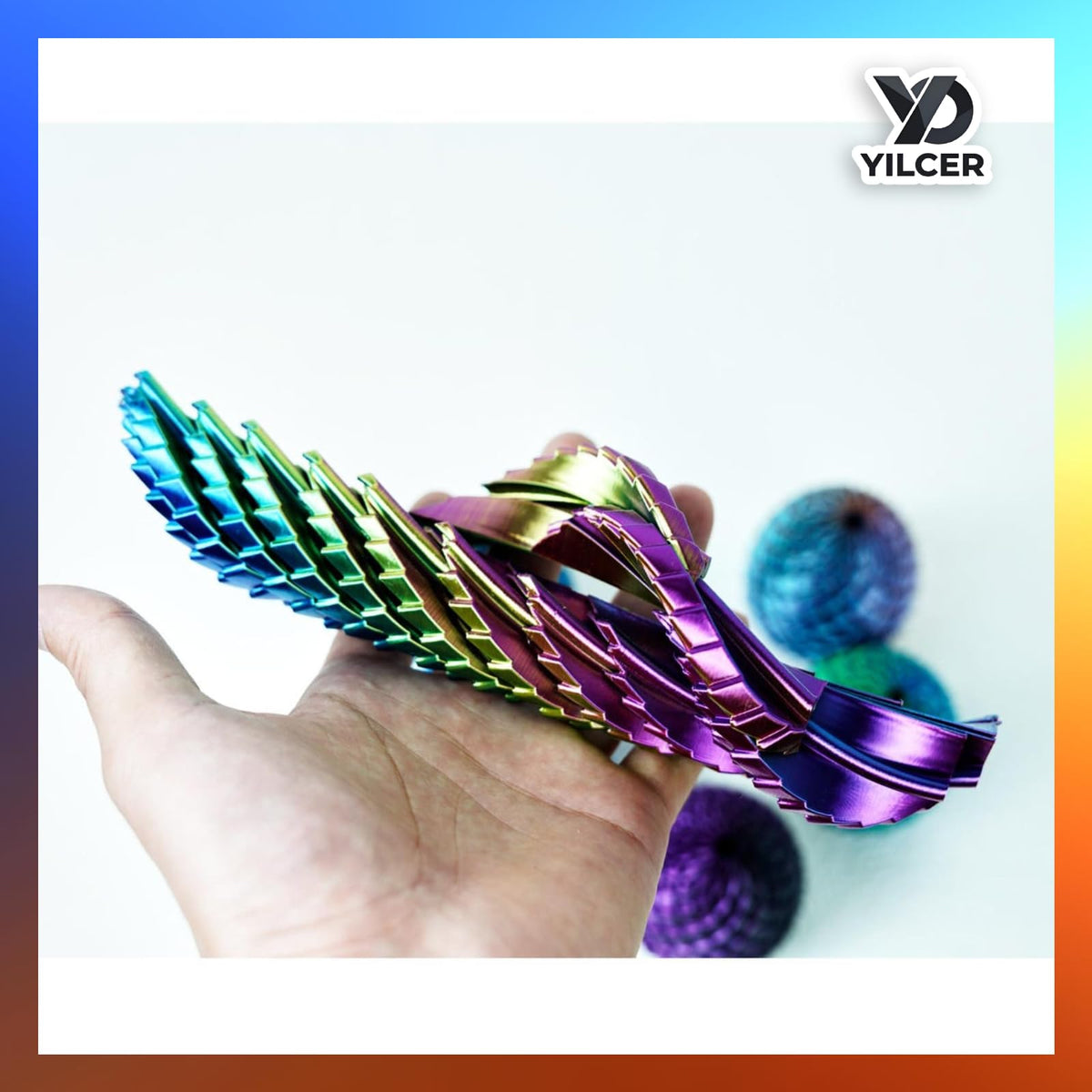 YILCER Twisty Fidget Egg 3D-printed detail emphasizing spiral engineering