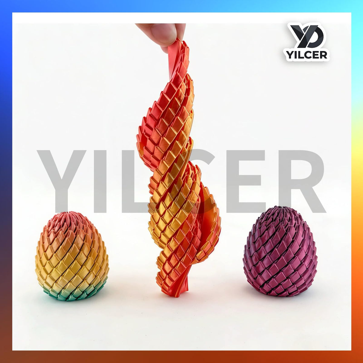 YILCER Twisty Fidget Egg side angle showing smooth spiral motion