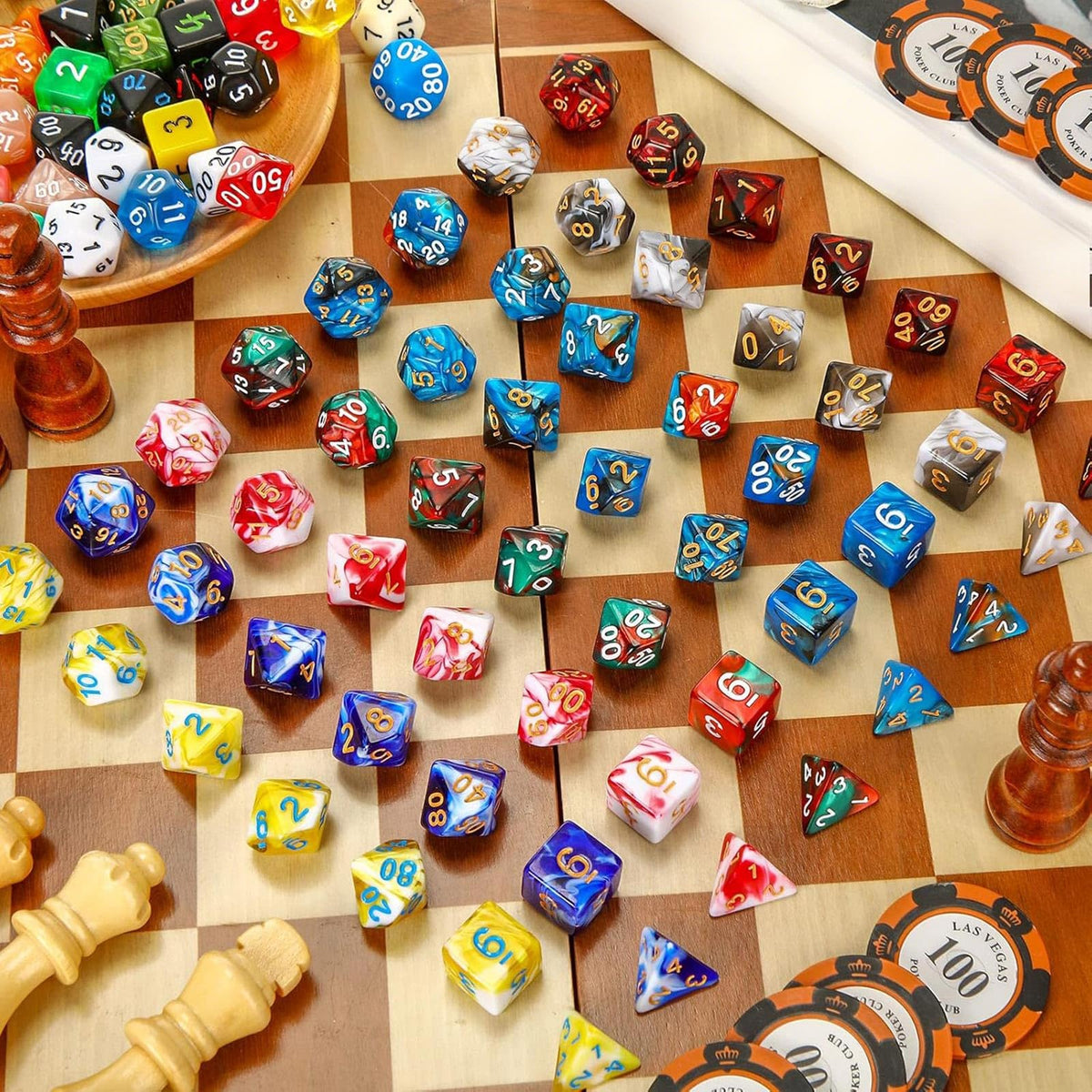 Yilloog D20 and D12 dice with clear printing