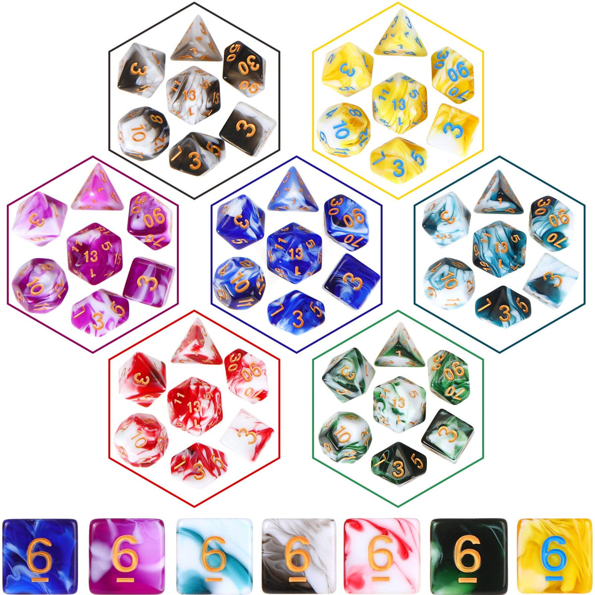 Yilloog compact, lightweight dice for travel play