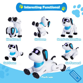 Yiman robot dog dancing with bright LED eyes for lively entertainment