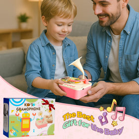 Box of 96 learning cards included with the Yimido phonograph