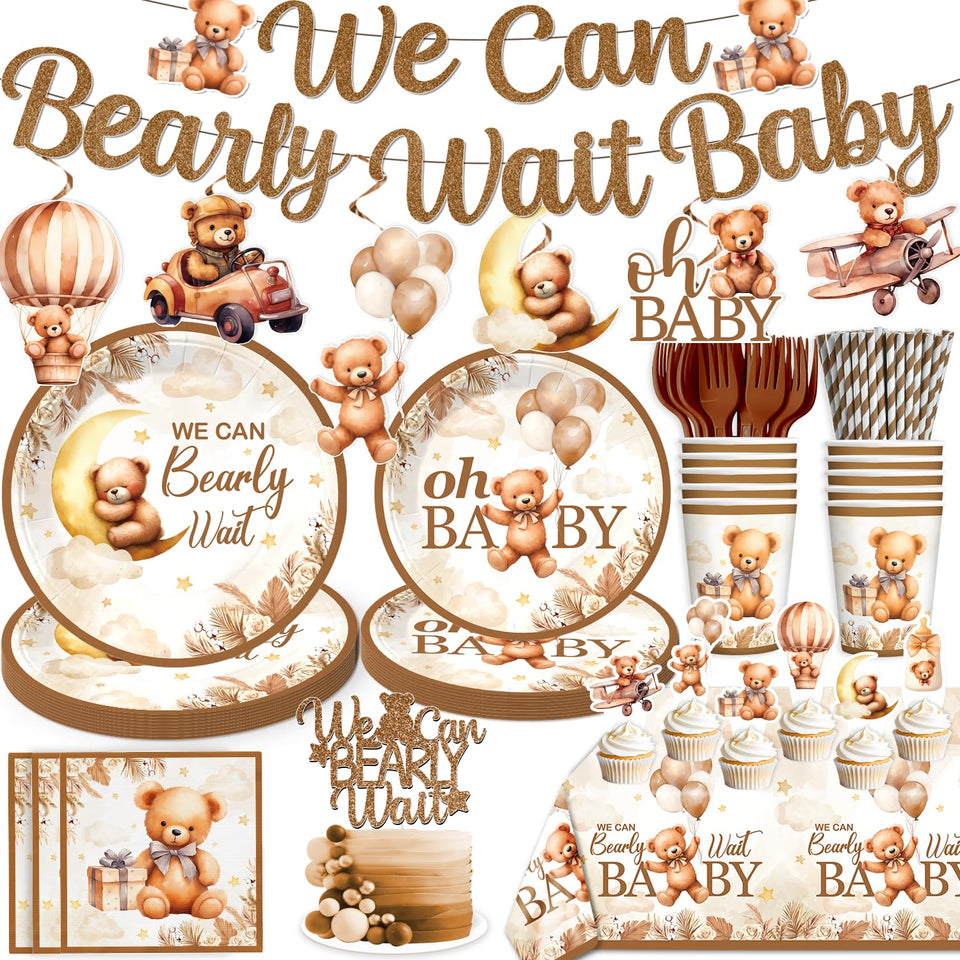 Yingoto Bearly banner decoration adds festive charm to baby shower.