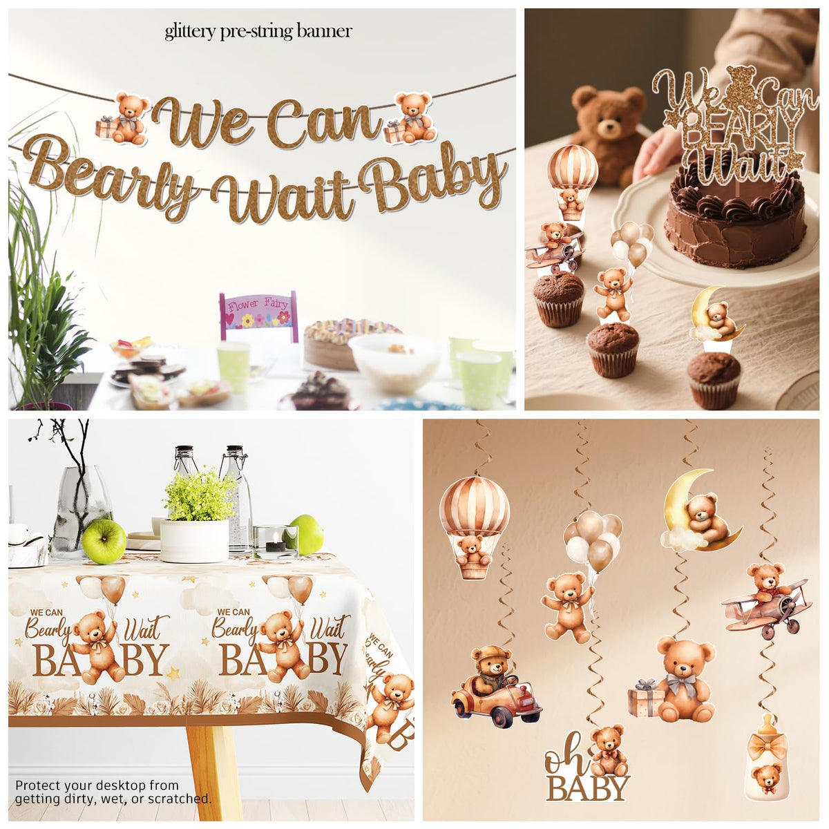 Yingoto Bearly honeycomb centerpieces create eye-catching table focal points.