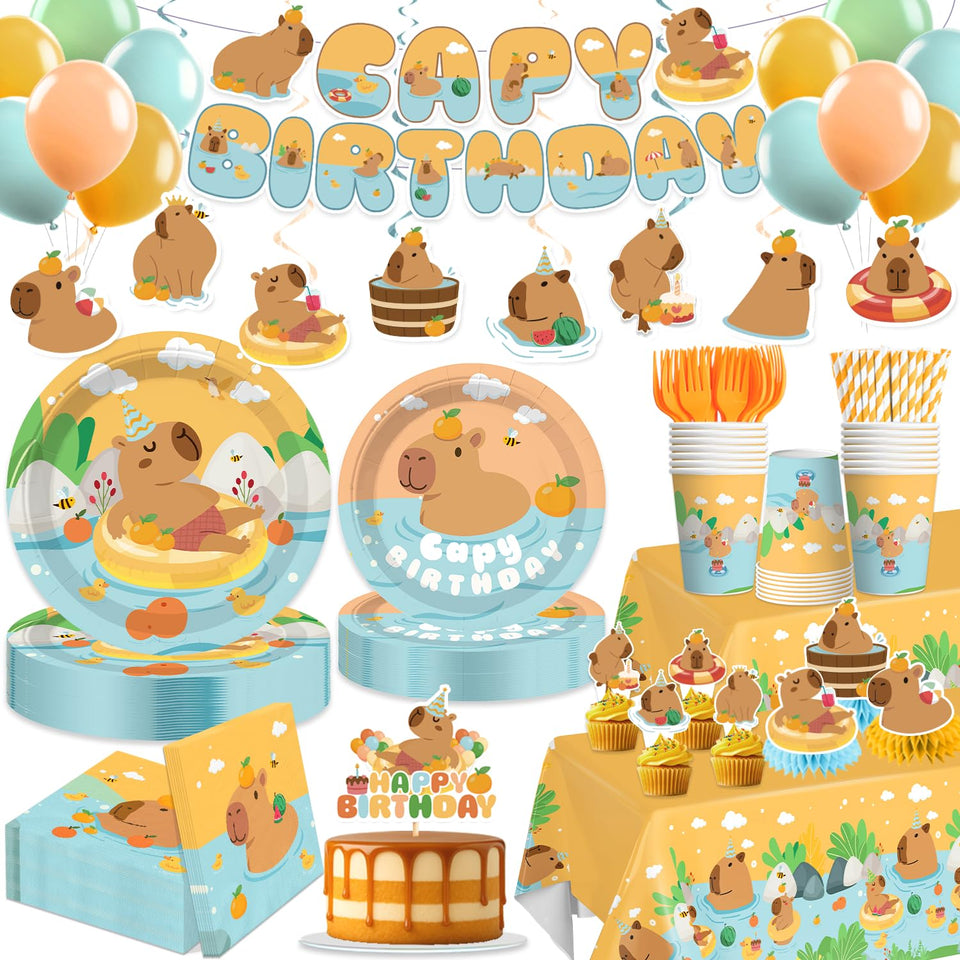 Yingoto capybara banner as bright photo backdrop for celebrations