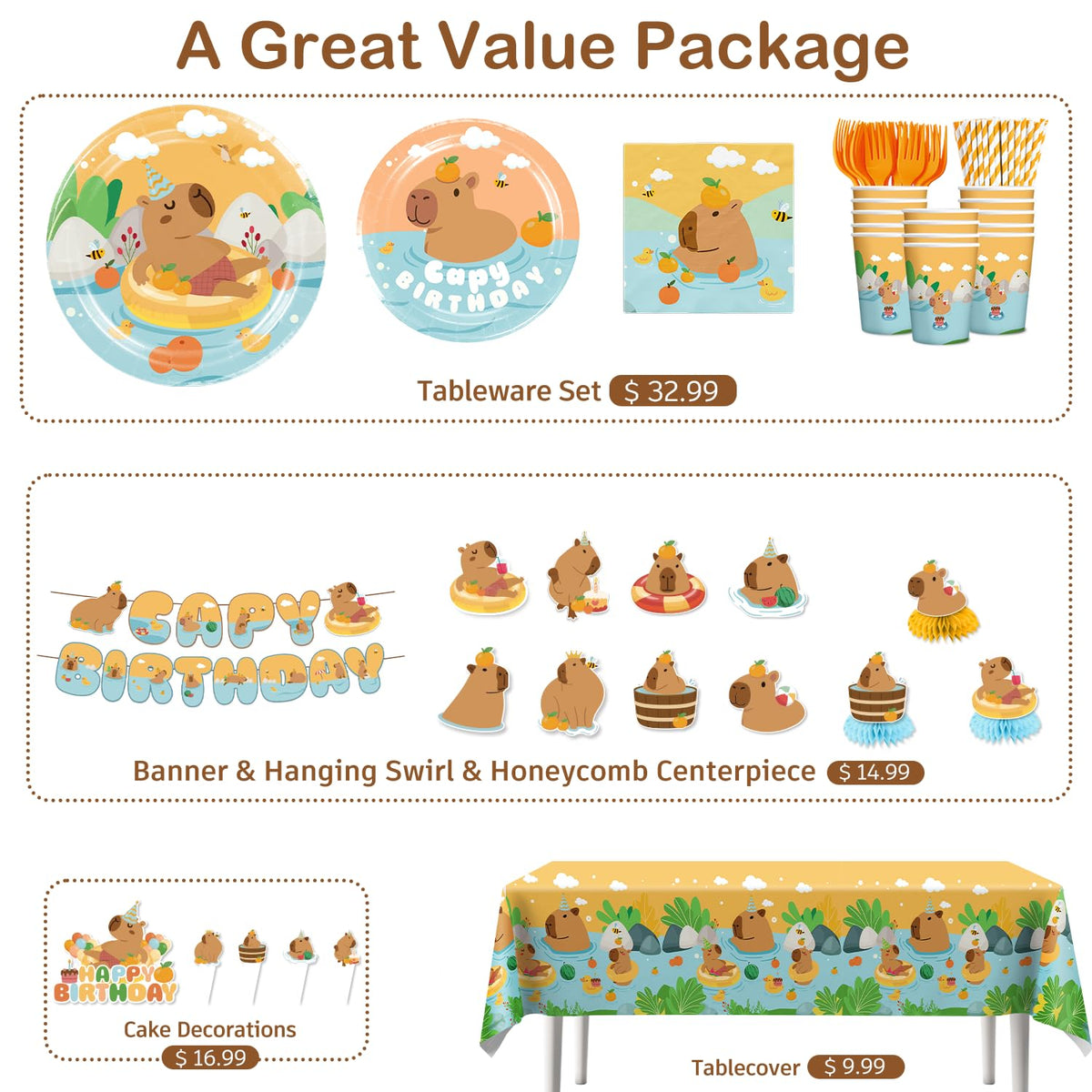 Yingoto capybara hanging swirls elevate ceiling decor for a cheerful ambiance