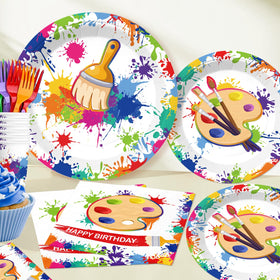 Yingoto centerpieces create focal points during a paint-themed gathering.