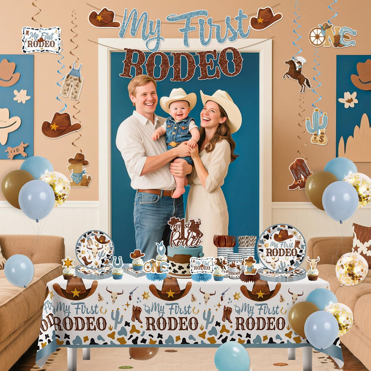 Yingoto first rodeo cake topper adds cowboy charm to the cake.