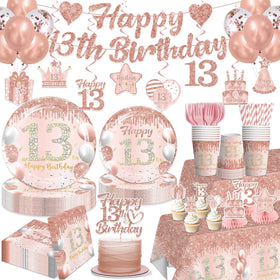 Yingoto Pink 13th Birthday banner for a photo-worthy backdrop