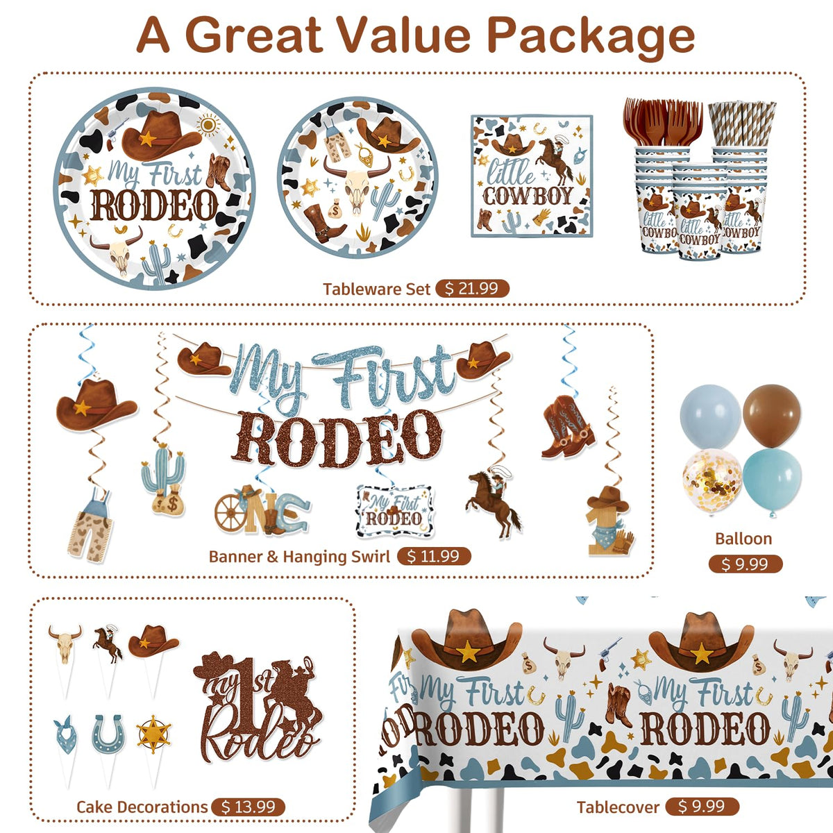 Yingoto rodeo balloons pack adds color and festive atmosphere.