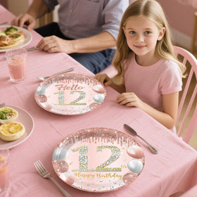 Yingoto rose-gold paper plates offer sturdy serving for snacks.
