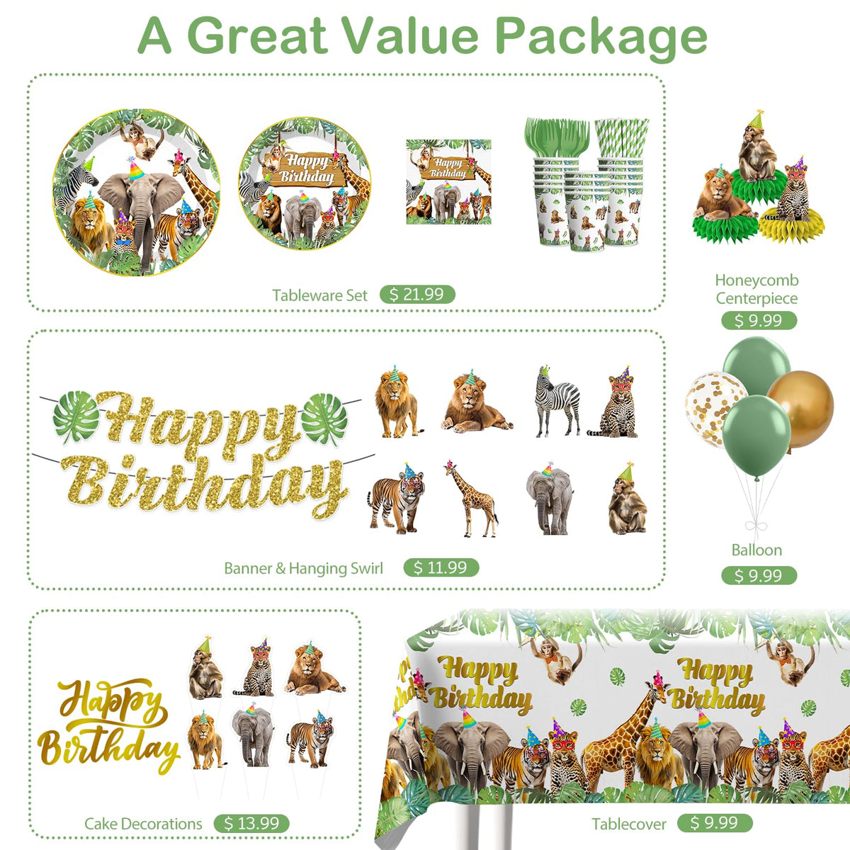 Yingoto 7-inch safari plates for sturdy servings at kids' party.