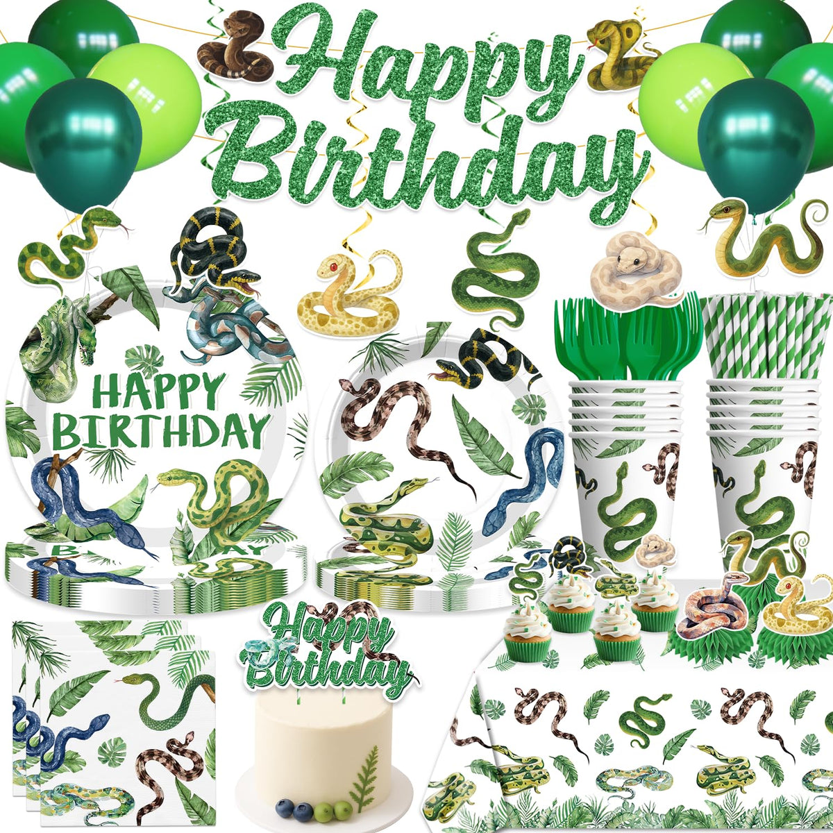 Yingoto snake party banner creates a bold jungle backdrop for photo-worthy moments