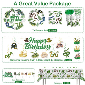 Yingoto snake cake topper adds a playful reptile touch to the birthday cake