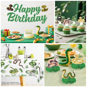 Yingoto snake napkins complete the jungle table setting with practical flair