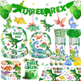Yingoto Three Rex banner adds bold dinosaur flair to the party.