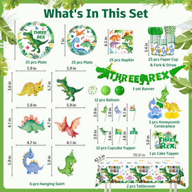 Yingoto Three Rex hanging swirls decorate ceilings with playful dinosaurs.